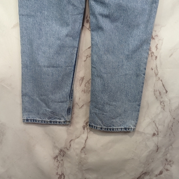 Everlane Denim 33 Relaxed Straight Jean Light Wash Button Fly Crop High Rise NEW - Picture 8 of 12